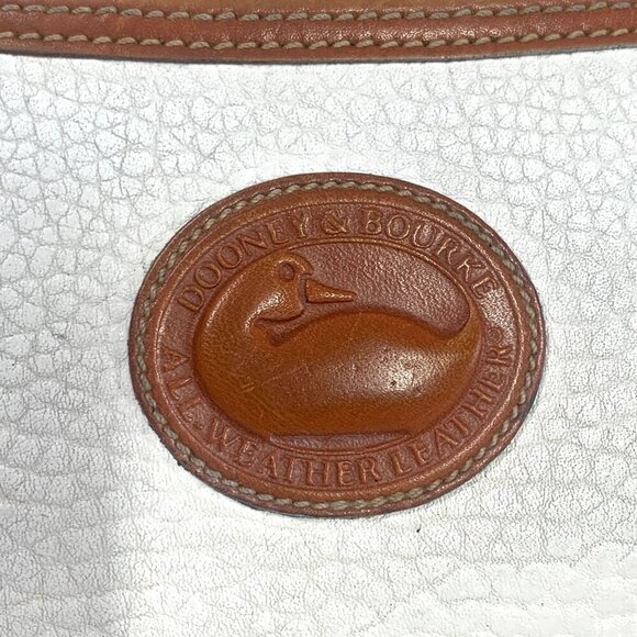 Dooney & Bourke Vintage Small Equestrian Tack Bag White AWL British Tan Trim - Picture 8 of 15